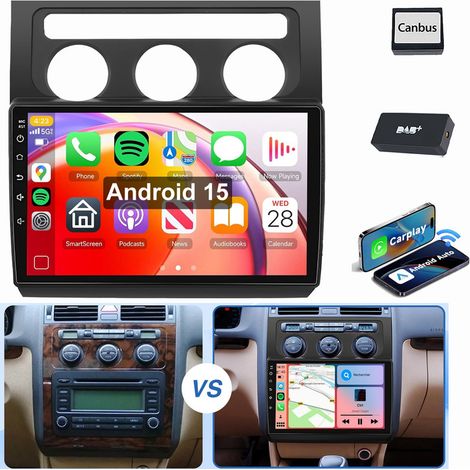 Pour VW Touran 1T1 1T2 1T3 2004-2008 Android 15 Autoradio GPS wifi Carplay 2+64G DAB