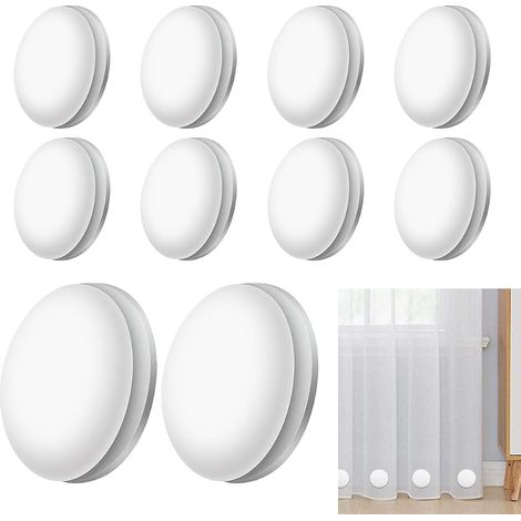 10 Pièces Poids de Nappe de Table Exterieur, Poids pour Rideaux Magnétique, Pince de Nappe Extra Lourde, Poids pour Nappe avec Aimant en Acier Inoxydable pour Pique Nique, Intérieur (Blanc) (1/5)