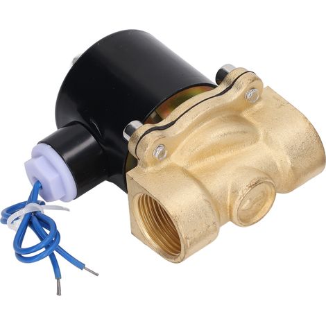 Électrovanne 2W normalement fermée, bobine à noyau de cuivre en laiton, pour eau, gaz et fioul, 3/4 po, 12 V CC (1/5)