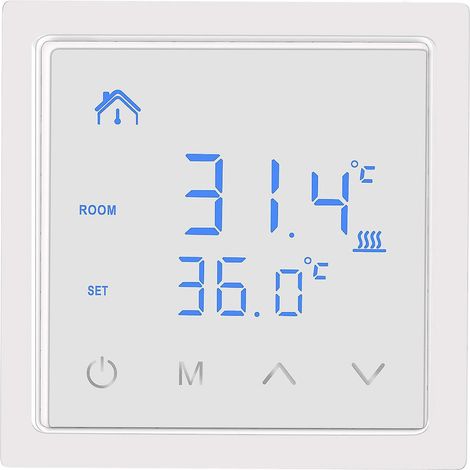 Intelligenter Thermostat 16A Fußbodenheizungs-Temperaturregler mit LED-Touchscreen, 85–265 V, elektrisch, Weiß