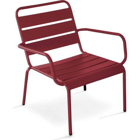 Fauteuil de jardin bas relax acier pourpre - Palavas