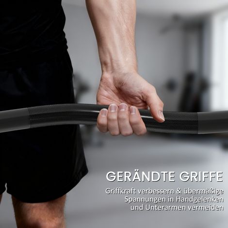 Barre de musculation olympique, tige de levage de fonte, manchons 5 cm, acier noir, charge max 100 kg, pour haltérophilie (1/5)