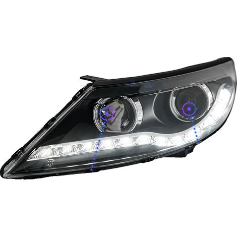 Gruppo ottico anteriore, compatibile con Sportage R 2010-14, illuminazione a LED, design multifunzionale, kit LED (1/2)
