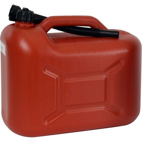 Jerrican plastique 20L avec bec verseur – Bidon pour voiture – Matériau résistant – Couleur noir et rouge (1/2)