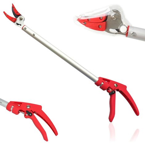 Coupe Branche Long Manche 64 cm - Lame Téflonée Enclume De Préhension Coupe Bois Tendres 1 cm Manche Aluminium Léger 306 g Poignée Ergonomique Verrouillage Sécurisé - Taille Jardin (1/5)