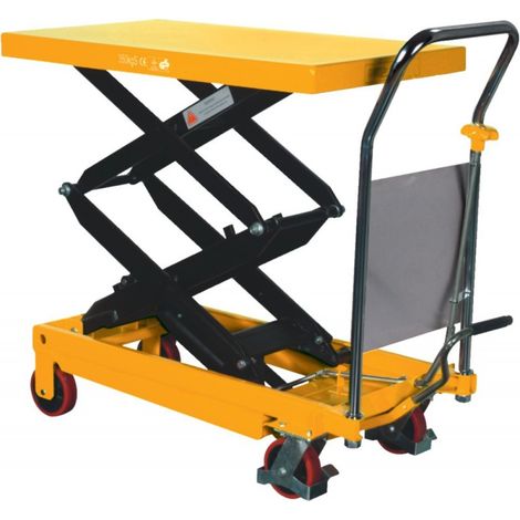 FP – Table élévatrice 350 kg – Réglable de 355 à 1300 mm – Longueur 910 mm – Largeur 500 mm – Roues PU pour mobilité silencieuse