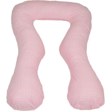 Stillkissen - Schwangerschaftskissen - groß - 100 % Baumwolle - rosa kariert