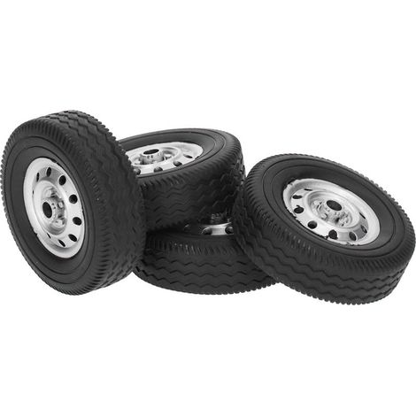 Lot de 4 pneus en plastique et caoutchouc pour camion de drift WPL1/10 D12 (1/5)