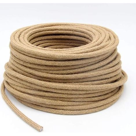 Fabric Electric Cable – 2 Cores 10 Metre Electric Wire Rope 2 x 0.75 mm² Retro Hemp Rope Electric Suspension Rope (1/5)