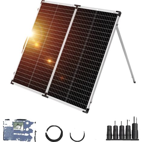 Panel solar, compatible con 12 V, diseño plegable, 160 W. (1/2)