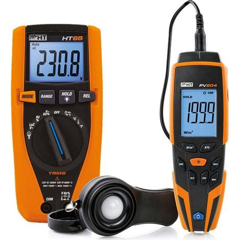 Kit Solarimetro PV204 + Multimetro HT65 TRMS DC 1500V digitali HT HAPV204P (1/3)