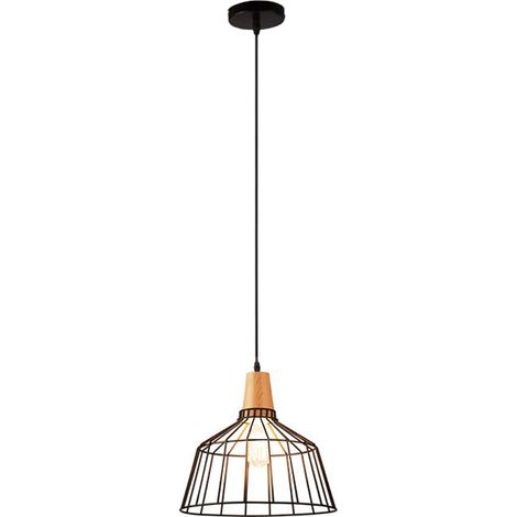 Suspensions industrielles, suspension cage métallique noire pour îlot de cuisine, luminaires suspendus, ampoule non incluse (1/4)