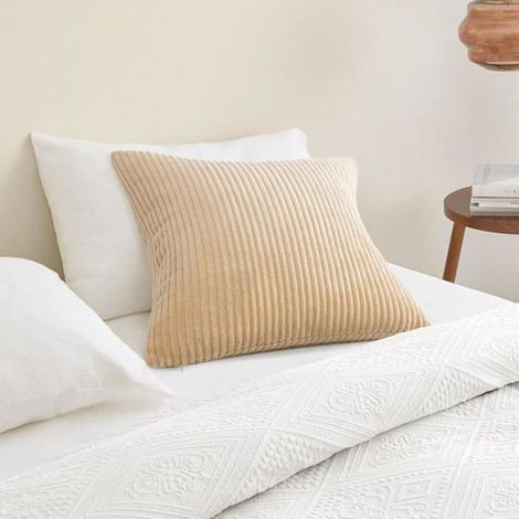 Housse de Coussin 50x50 Kaki en Velours Ctelé Microfibre Super Doux Décoration Coussin Carré 50 x 50 cm (L PROTECTION DES COUTEAUX (1/5)