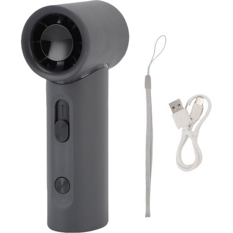Ventilateur portable 100 vitesses réglable en continu, silencieux, rechargeable, avec affichage numérique, mini format poche, haute vitesse, idéal pour voyage, plage, noir