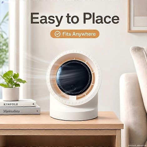 Mini ventilador portátil, silencioso, recargable por USB con 100 velocidades, luz nocturna, diseño con clip para colgar en el escritorio, motor sin escobillas para dormitorio, camping y viajes. (1/5)