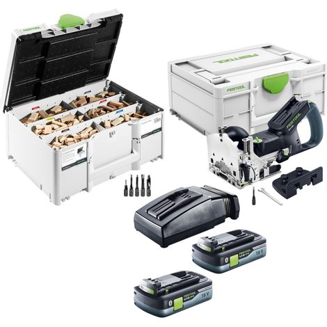Festool DFC 500 E-Basic fresatrice per tasselli a batteria DOMINO 18 V 4 - 10 mm + 2x batteria 4,0 Ah + caricabatteria + assortimento di tasselli + Systainer (1/5)
