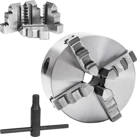 Mandrin de tour auto-centrant à 4 mâchoires 125 mm Acier CFW293110 (1/5)