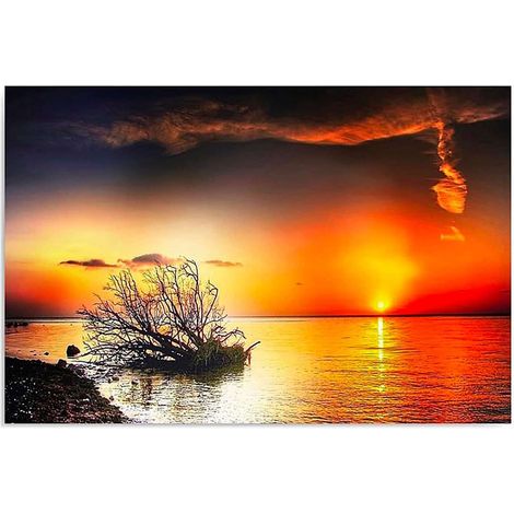 Tableau coucher de soleil sur la mer 4 - 70 x 50 cm (1/5)