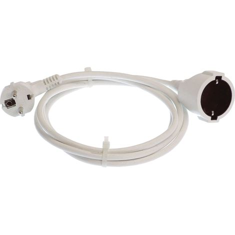 Verlängerung mit Winkelstecker 10m weiß H05VV-F 3G1,5 IP20