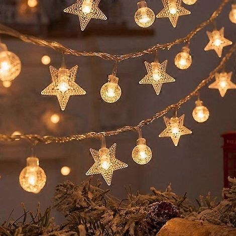 Guirlande lumineuse LED flocons de neige, décoration de Noël, à suspendre à la maison, gris clair, 3 m, 20 LED (1/5)