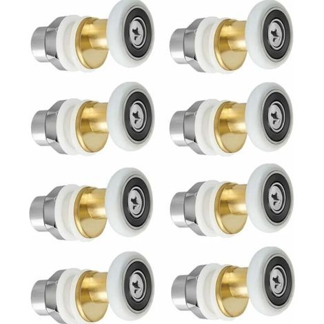 Porte de Douche - Rouleau Roulette Roue pour Porte de Douche Roulettes Coulissantes Porte Roue de Remplacement pour Rouleau 8 pièces 23mm (1/5)