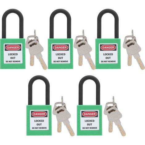 5 jeux de 38mm/1,5 pouces, verrouillage de sécurité, isolation technique, résistance au dérapage pour usines, chantiers de Construction, hôpitaux, produits chimiques, vert (1/5)