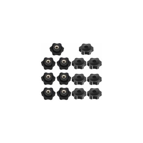 M8 Filetage Femelle de Serrage de Bouton, Étoile Tête Écrous De Serrage Bouton, Serrage Écrous Poignée Forme Étoile, Femelle Filetage En Plastique Noir, pour Machine-outil, 14 Pièces - Crezuo (1/4)