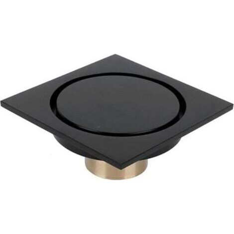 Scarico a pavimento quadrato per doccia, scarico a pavimento per bagno da 10 cm con coperchio rotondo rimovibile, accessorio per bagno di cucina e hotel.