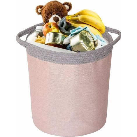 Cesto portabiancheria, borsa portaoggetti portatile, cesto portabiancheria pieghevole in tessuto impermeabile, organizer per vestiti e giocattoli di grande capacità (rosa X e grigio) (1/5)
