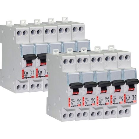 Lot de 10 disjoncteurs Legrand 16A Vis