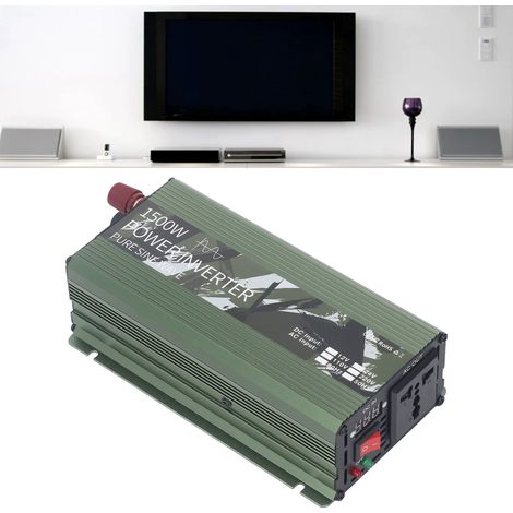 1500-W-Sinus-Wechselrichter, Solarwechselrichter für den Außenbereich/Fahrzeugmontage, 12-V-DC-zu-220-V-AC-Wandler mit Lüfter (1/5)