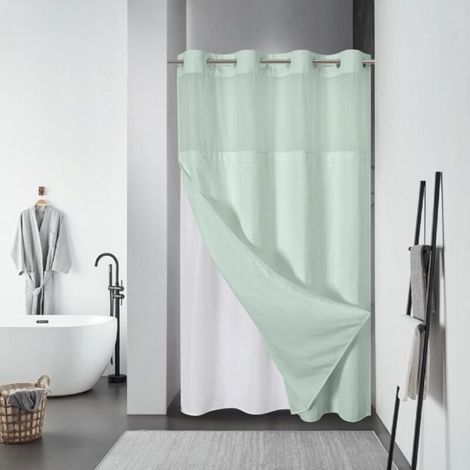 Shower Curtain, Waterproof Fabric, Bathroom, Green, 71 x 84 inches (1/5)