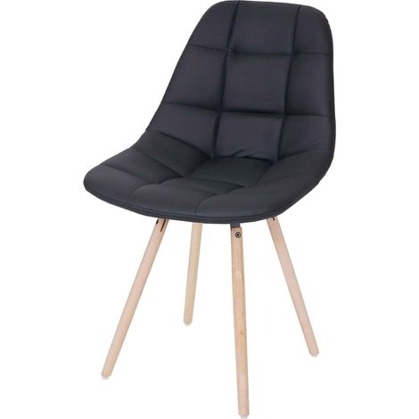 [NEUWERTIG] Esszimmerstuhl HHG-327 II, Stuhl Küchenstuhl, Retro 50er Jahre Design Kunstleder schwarz (1/5)