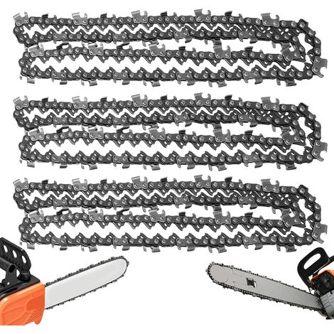 Chaînes tronçonneuse 30 cm 3/8" 1,1 mm 45 maillons – Lot de 3 – Compatible Ryobi OCS1830, Bosch, Greenworks AKE30Li (1/5)