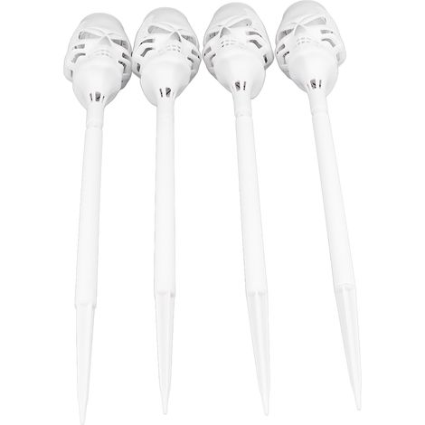 4pcs Solar Torch Skull Light with Flickering Flame IP65 Waterproof Solar Halloween Skull Lights for Outdoor Halloween Decor