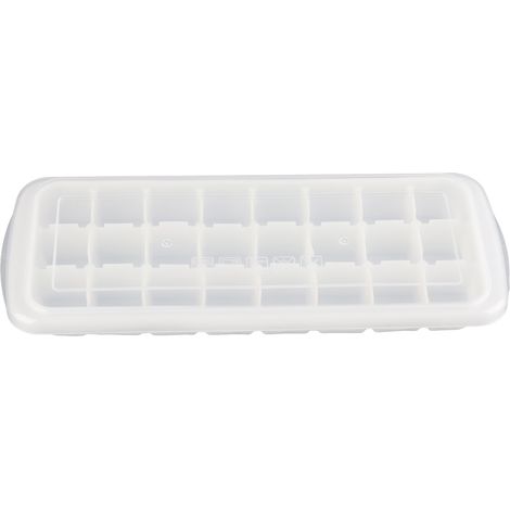 Moule à glaçons flexible en silicone alimentaire avec couvercle hermétique, 24 cavités, bac à glace réutilisable. (1/5)