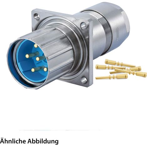 HUMMEL SET inkl. Kontakte M23 Leistung Wanddurchführung, Crimpeinsatz gerade Polzahl 5+PE, Stift Vorder- oder Hinterwand, Klemmbereich 11,0mm - 17,0mm - 1 Stück