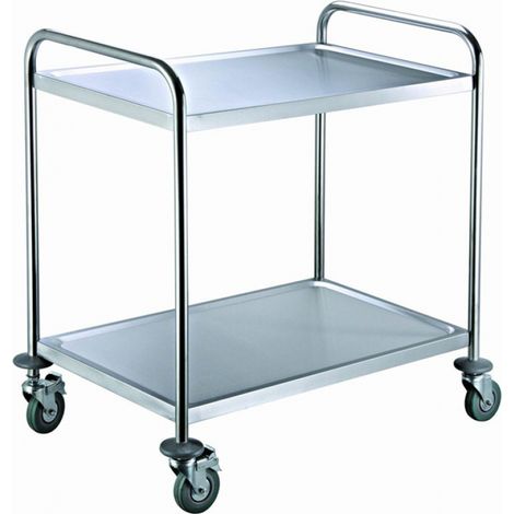 Chariot de Service - Inox - 2 Niveaux - 30kg/Étagère - Beckers