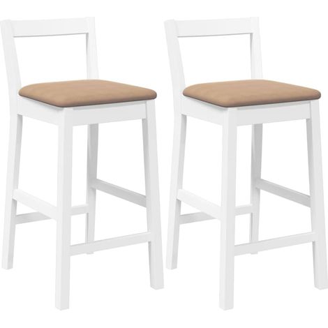 Maison Exclusive - Barhocker mit Kissen 2 Stk. Weiß Massivholz Gu