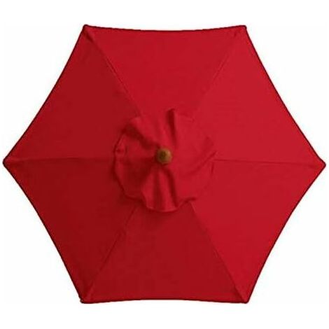 Parasol de jardin avec 6 baleines robustes, parasol de plage, abri de jardin, pour balcon, terrasse, terrasse, piscine (diamètre 3 m) - Rouge - RWAccessoire pour parasol (1/5)