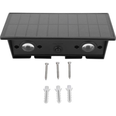 Ortviai Applique murale solaire 4 LED lumière chaude, capteur lumière intelligente, IP54, batterie intégrée 1500 mAh, modèle YH0616