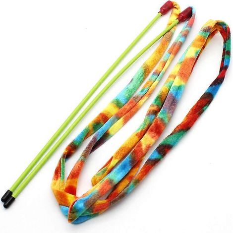 Baguette à chat colorée de 1,15 m, jouet en peluche amusant et mignon en plastique pour chat, accessoire interactif pour chat (1/2)