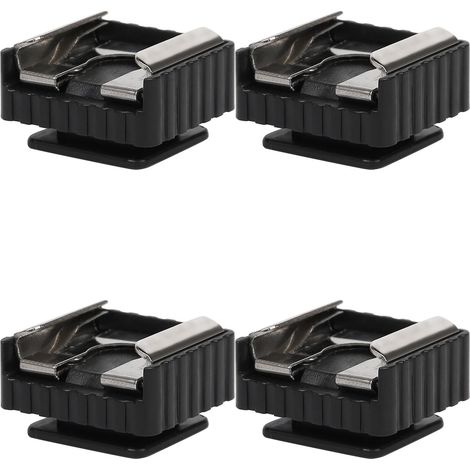 Adaptateur de Griffe Flash Noir en Plastique, Vis 1/4, Lot de 4 Pièces Interface Vis 1/4, Fixation pour Lampe sur Stabilisateur Photo, Accessoire Photo, Plastique Noir, Lot 4Pcs (1/5)