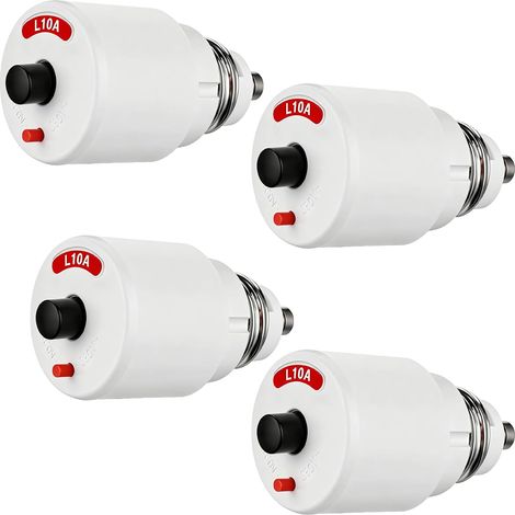 Lot de 4 fusibles automatiques 10 A, filetage E27, moyen (caractéristique L) - Fusible de distribution électrique ancienne, distributeur de fusibles vissés (rouge) (1/5)