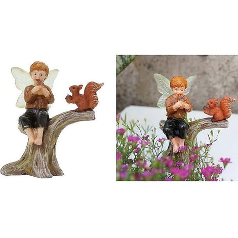Ornements de fées en résine, écureuils et elfes, petits ornements de fées (1/4)
