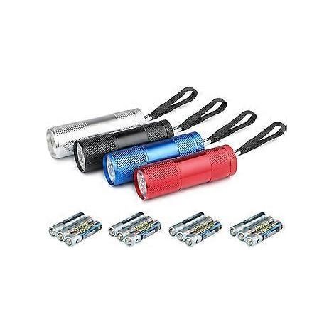 Lot de 4 lampes torches LED (sans piles) (1/2)