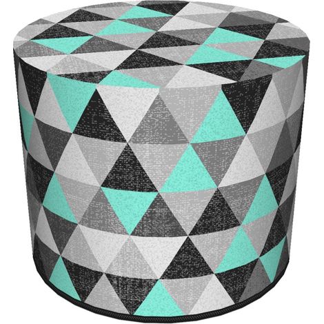 Pouf decorativo, Bertoni, stampa Figaro - pouf rotondo per soggiorno, ingresso, cilindro 40cm, elegante, cerniera, lavabile (1/5)