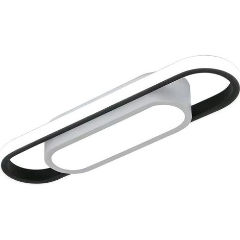 Plafonnier LED rectangulaire 24W – 3000 lm – 6500K blanc froid – abat-jour en acrylique – 40×12 cm – chambre et cuisine (1/5)