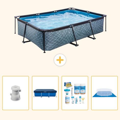 Exit-toys Piscine Exit Rectangulaire - Effet Pierre - 300x200x65 cm - 5-pièces SCB1 (1/5)