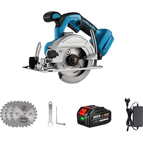 Scie circulaire, moteur sans balais, angle de coupe réglable, Ensemble de batterie 1x3.0Ah (1/2)